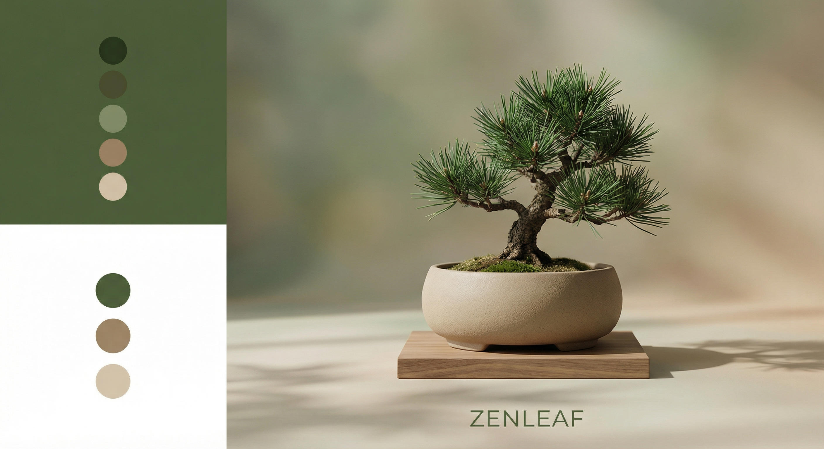Bonsai em vaso minimalista para gestão de plantas